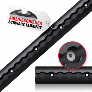 Airlineschiene Blackline halbrund schwarz eloxiert