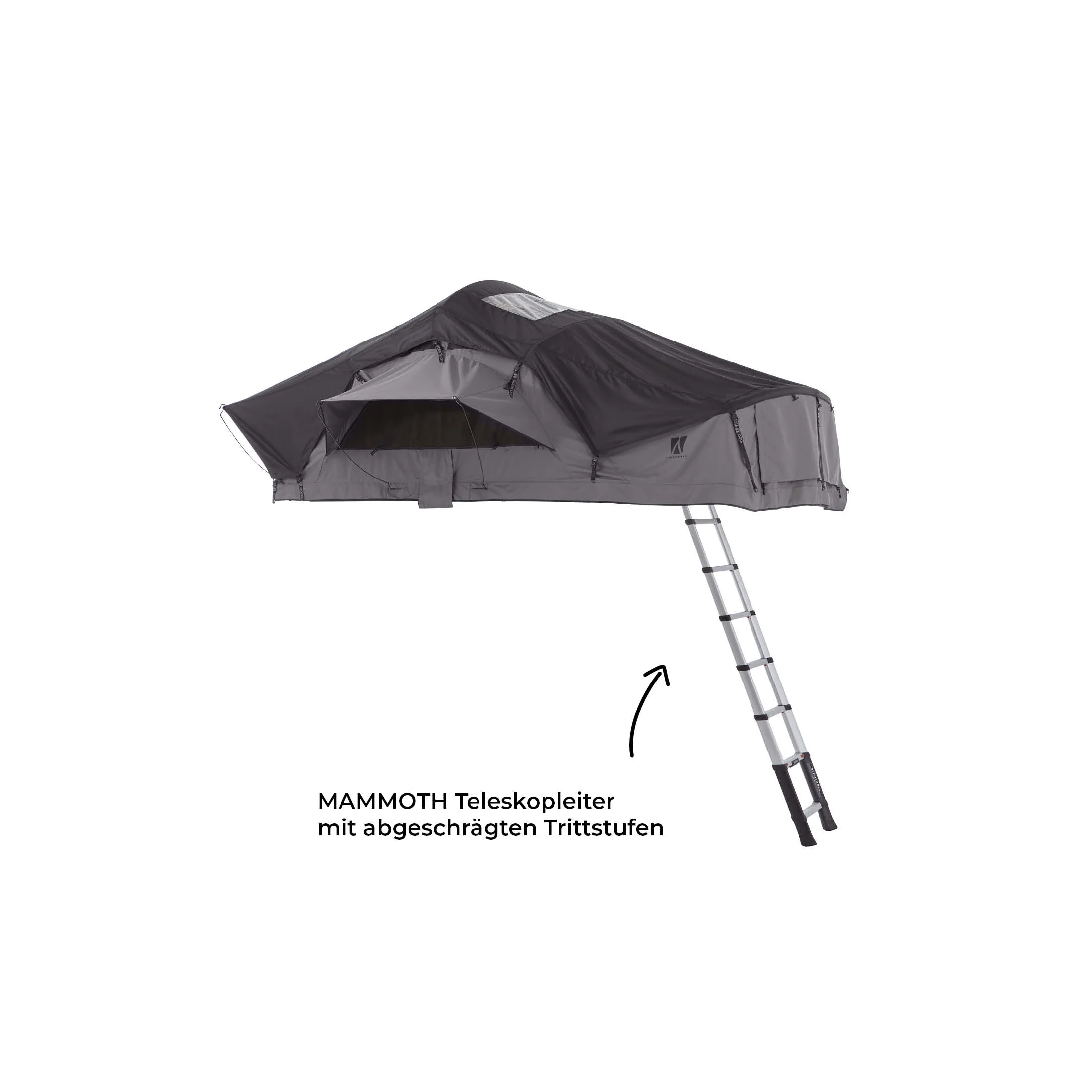 VICKYWOOD Dachzelt WILLOW PRO 1 ECO 160 grau m. MAMMOTH Leiter m. Komfort-Hybridmatratze VICKYWOOD Dachzelt WILLOW PRO 1 ECO 160 grau m. MAMMOTH Leiter m. Komfort-Hybridmatratze